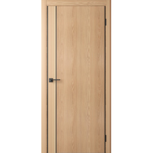 Межкомнатная дверь Centro-1 Oak Natural-AL Black 2Х кромка